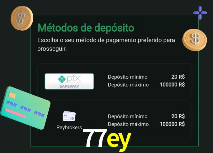 O cassino 77ey oferece uma grande variedade de métodos de pagamento